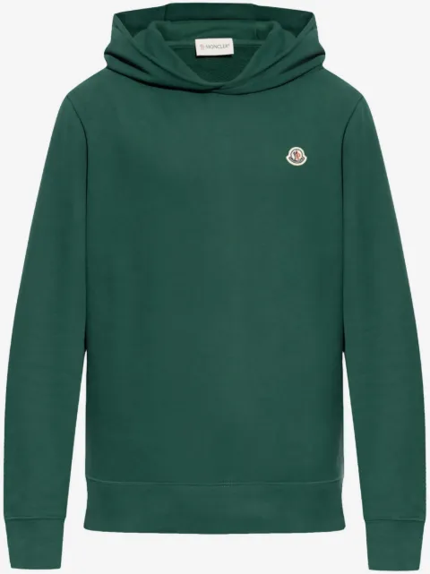 Moncler logo-patch cotton hoodie