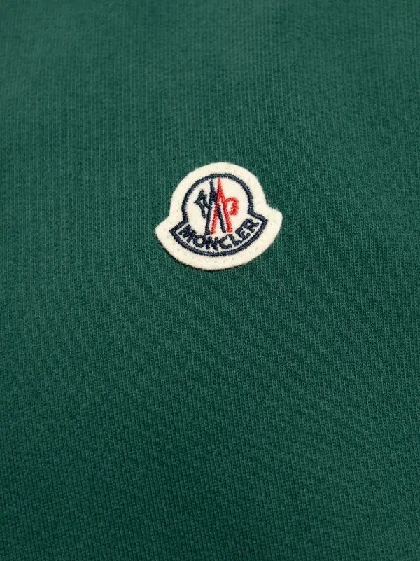 Moncler logo-patch Cotton Hoodie | Green | FARFETCH
