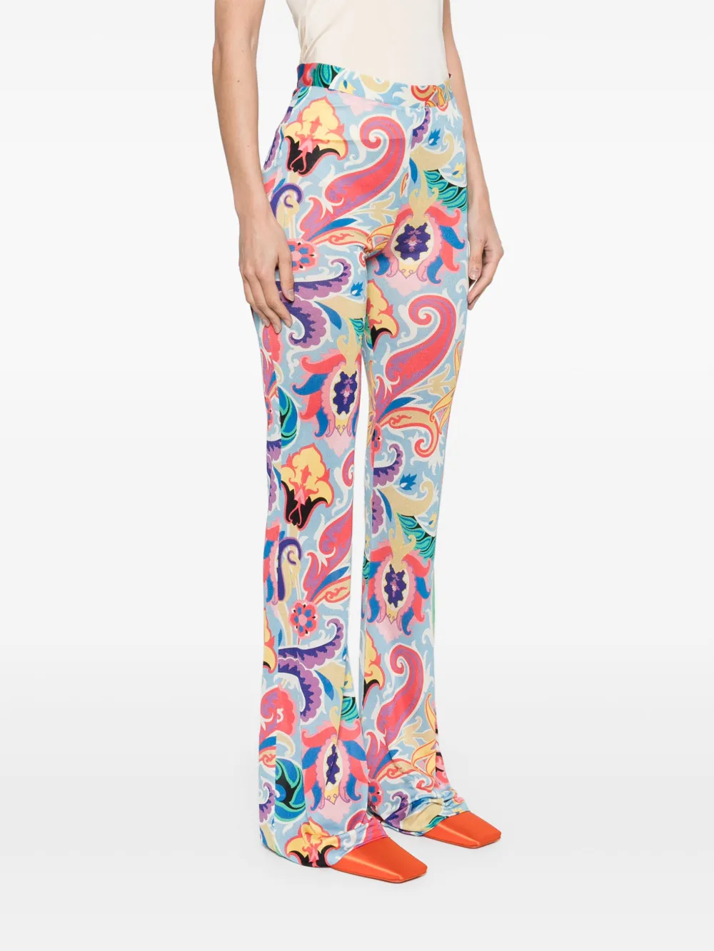 ETRO Broek met paisley-print Blauw