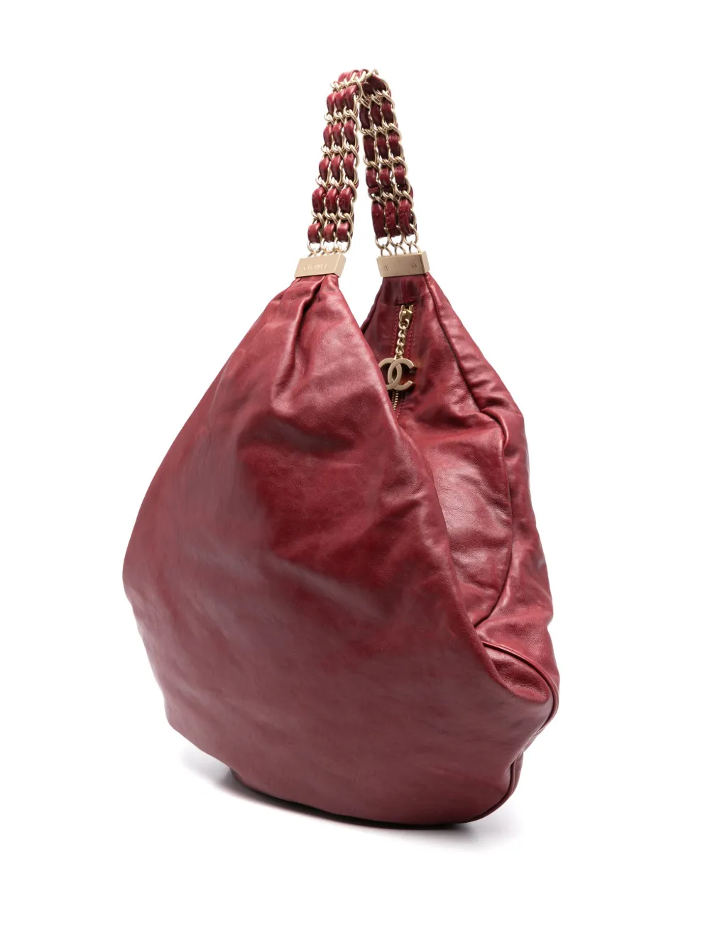 Pre-owned Chanel 2006-2008 Leather Tote Bag In Red