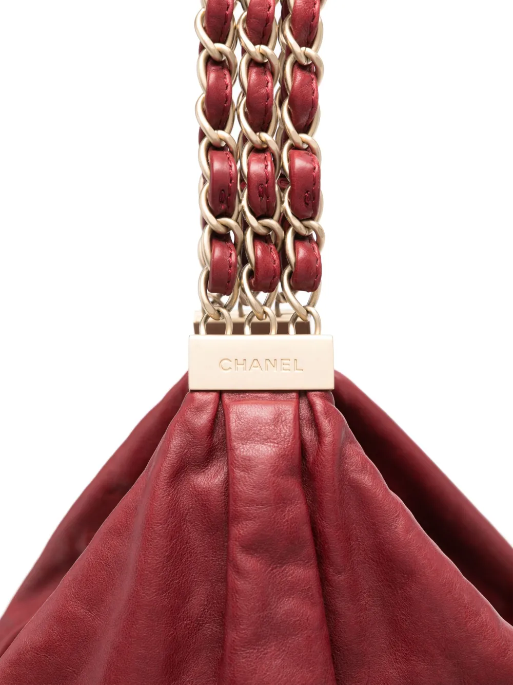 Pre-owned Chanel 2006-2008 Leather Tote Bag In Red