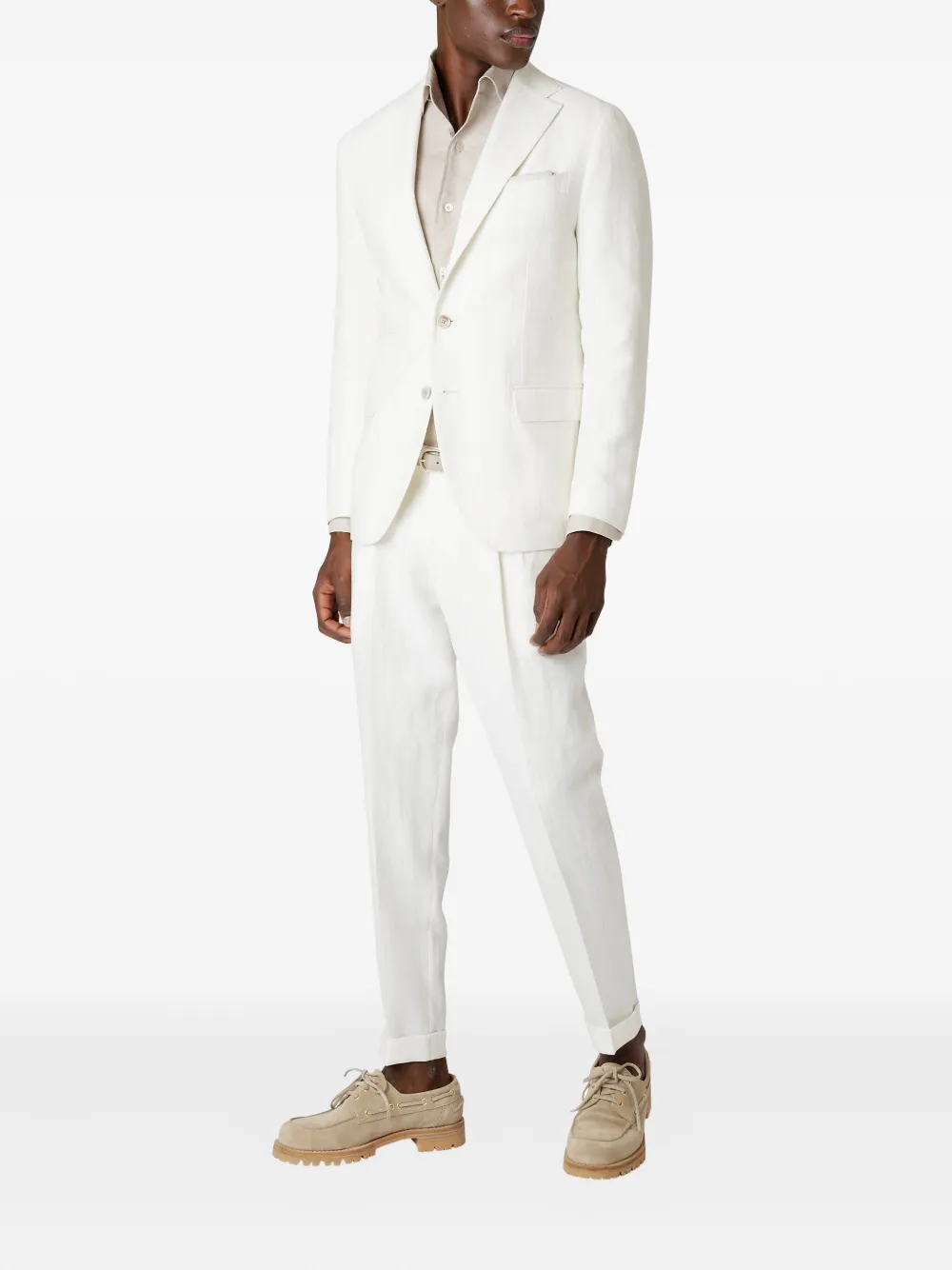 Eleventy Pak met enkele rij knopen Wit