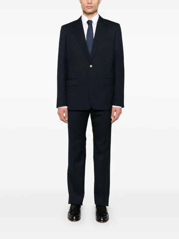 Gucci GG Wool Jacquard Suit | Blue | FARFETCH BN
