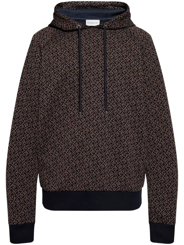 【MONCLER】Bronパーカー Moncler モノグラム パーカー | ブラウン | FARFETCH JP