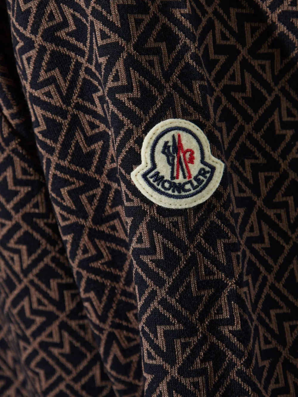Moncler Hoodie met monogram-print Bruin