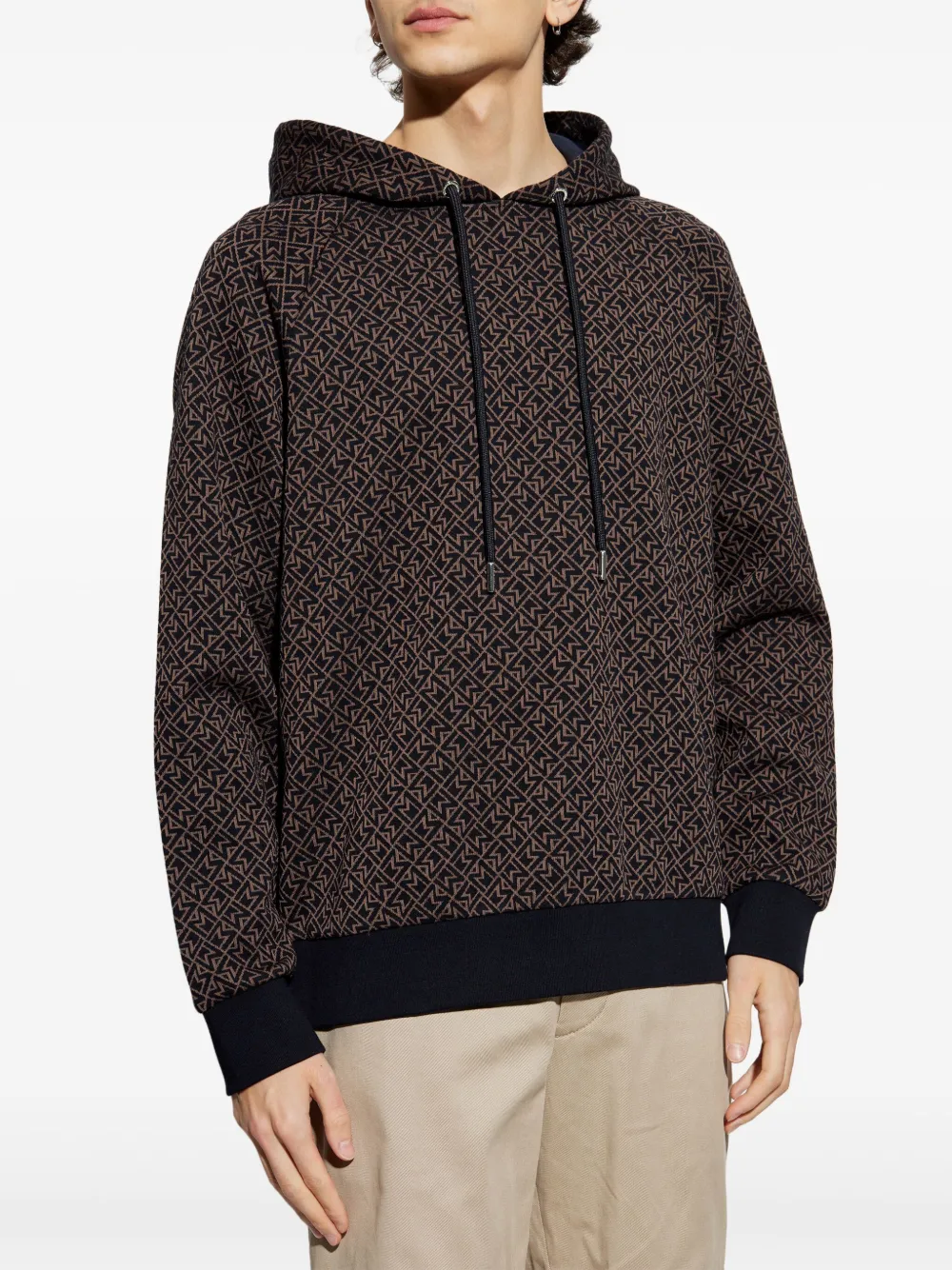 Moncler Hoodie met monogram-print Bruin
