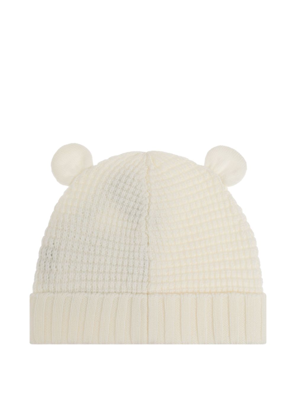 Moncler Enfant logo-patch beanie - White