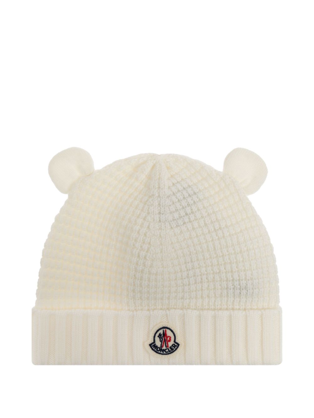 Moncler Enfant logo-patch beanie - White