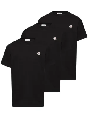 Moncler Logo-Patch Cotton T-shirt In Black - Hionidis Mankind