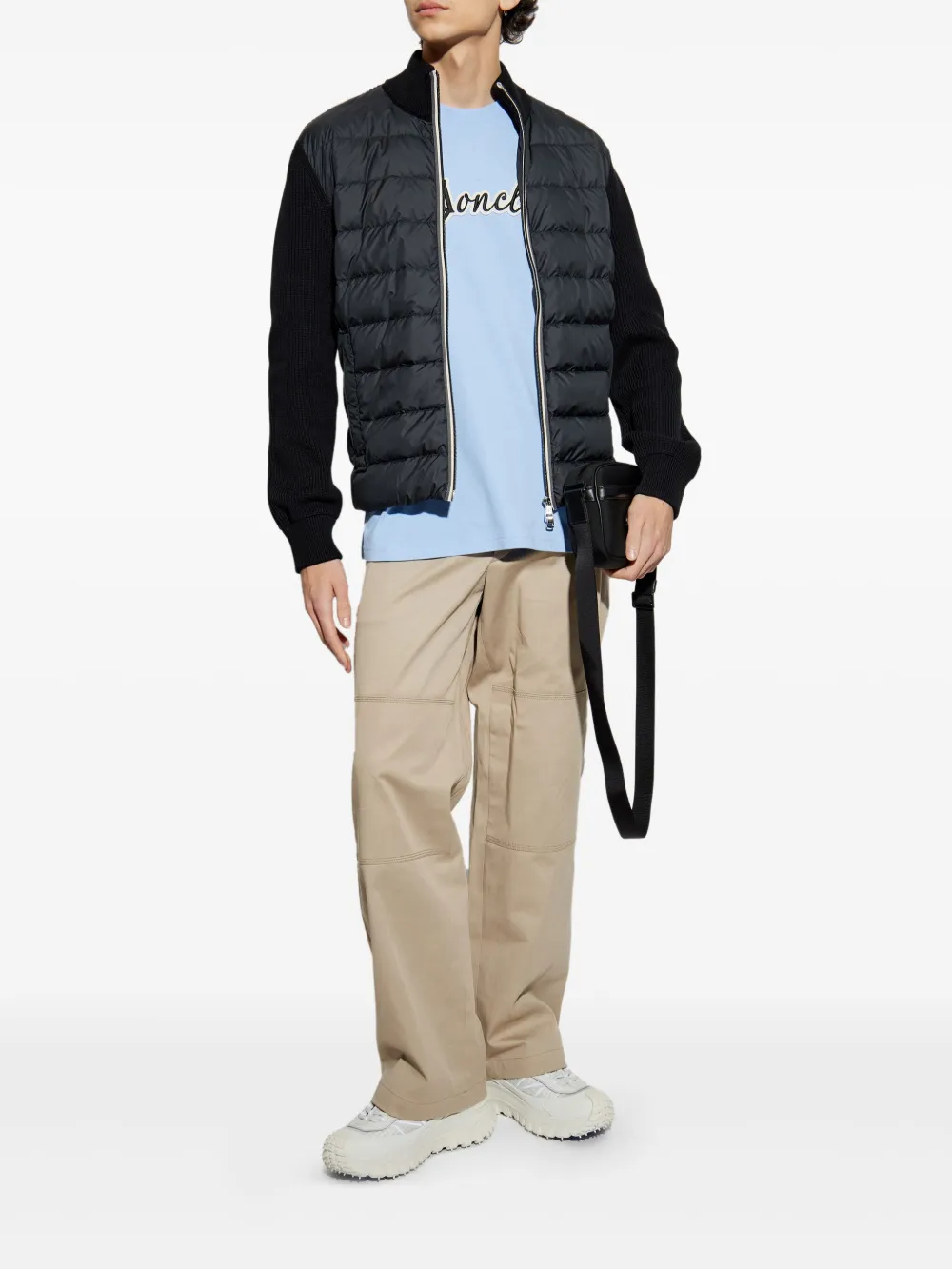 Moncler Varsity katoenen T-shirt met logopatch - Blauw