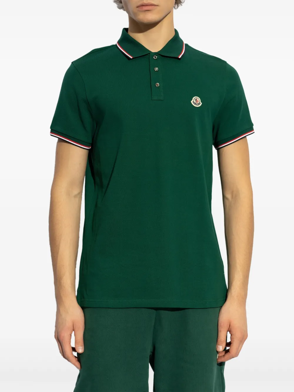 Moncler Poloshirt met logopatch Groen