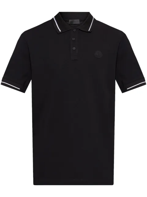 Moncler logo-patch cotton polo shirt