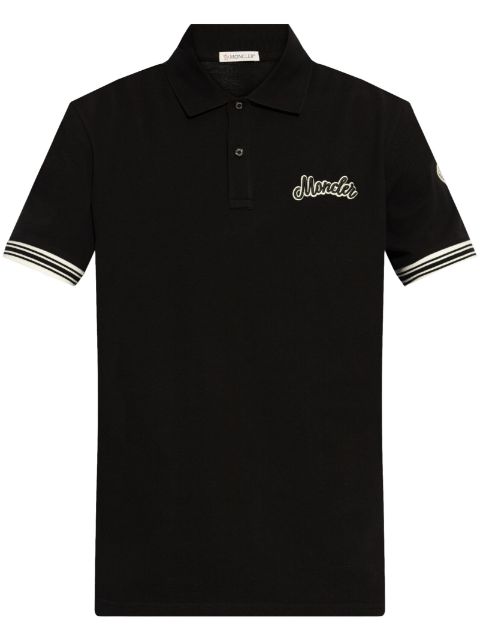 Moncler playera tipo polo con logo bordado