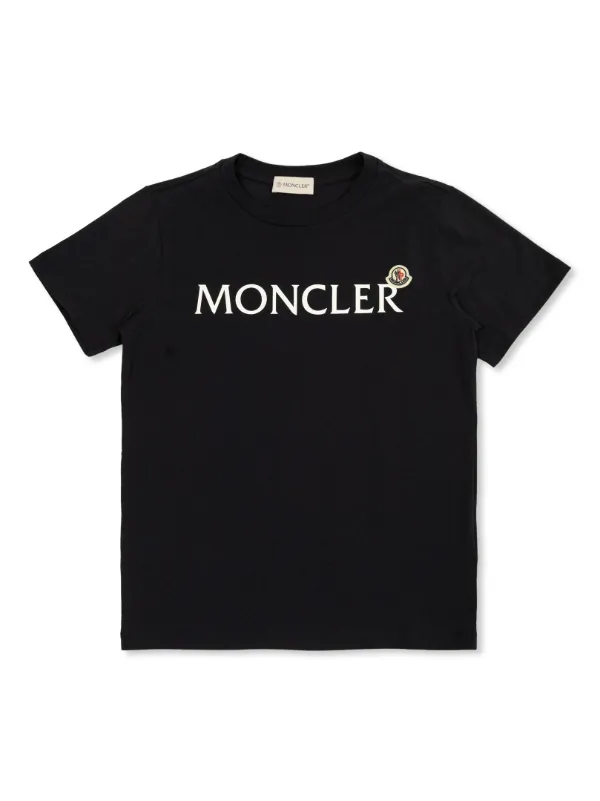 MONCLER ブラック Tシャツ(キッズ) Moncler Enfant ロゴ Tシャツ | ブルー | FARFETCH JP