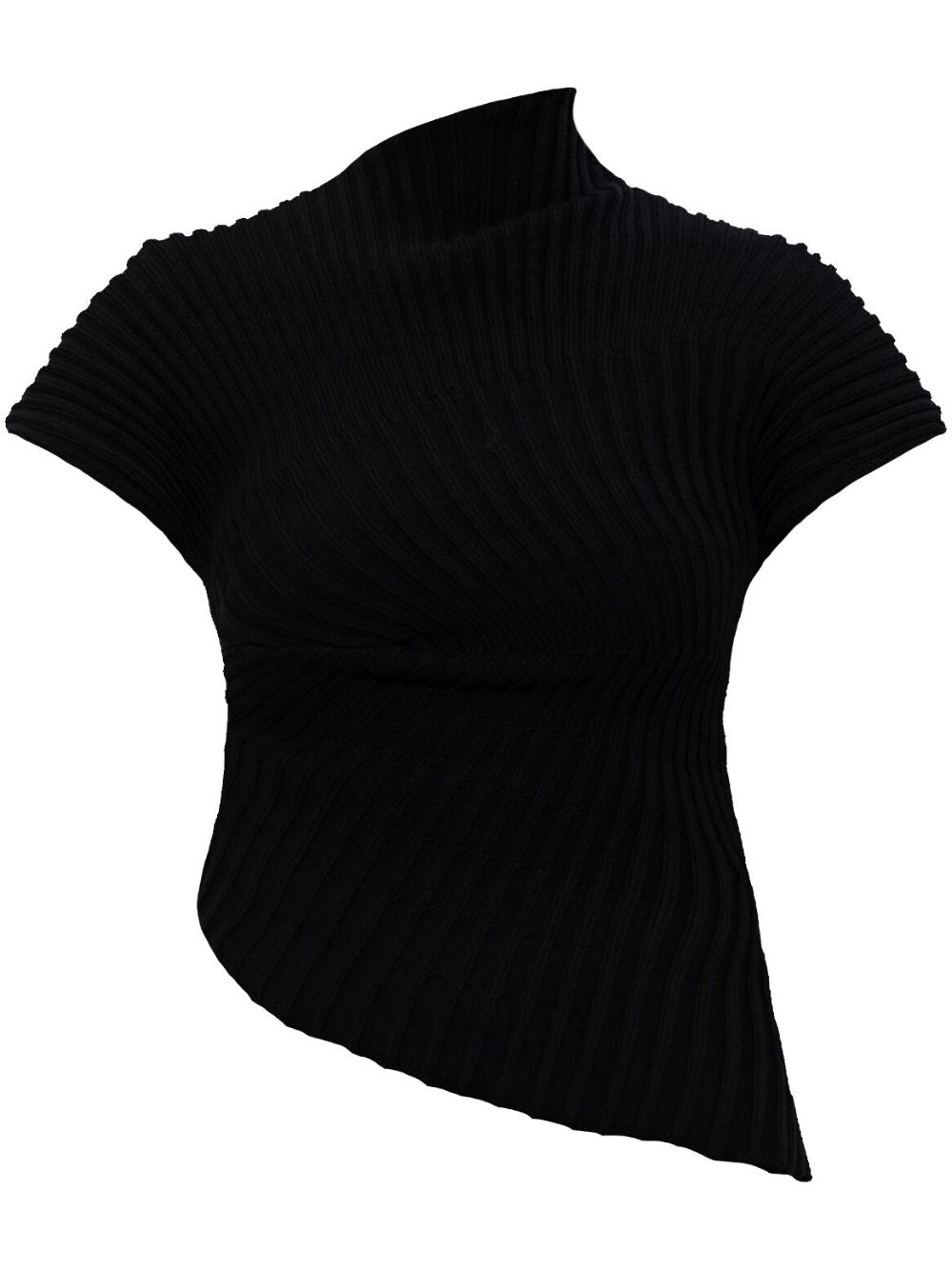 ribbed-knit T-shirt