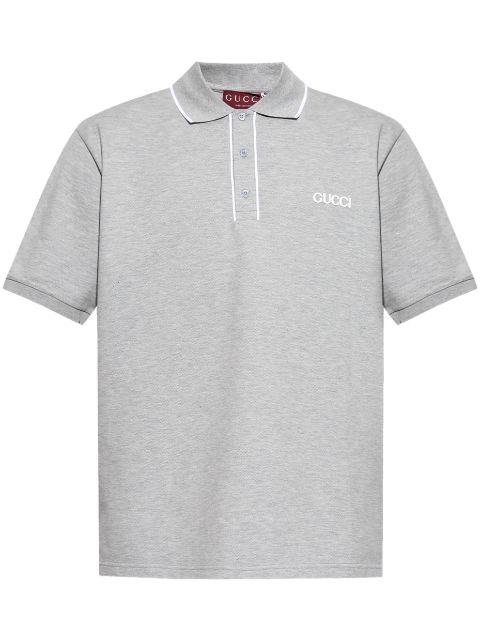 Gucci playera tipo polo de piqué con logo bordado