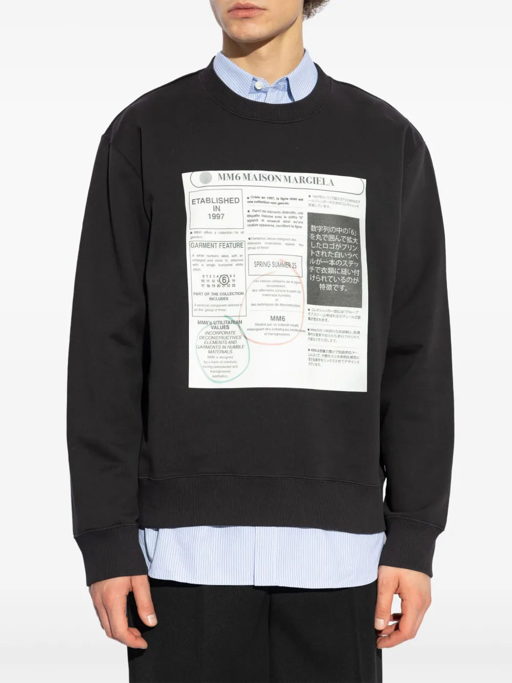 MM6 Maison Margiela Sweater met print Zwart