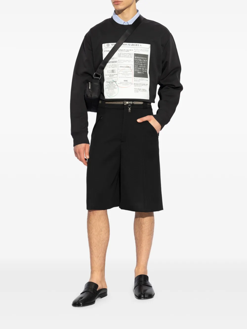mm6maisonmargiela MM6 Maison Margiela Sweater met print - Zwart