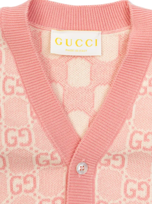 Gucci Kids GG コットン カーディガン | ピンク | FARFETCH JP