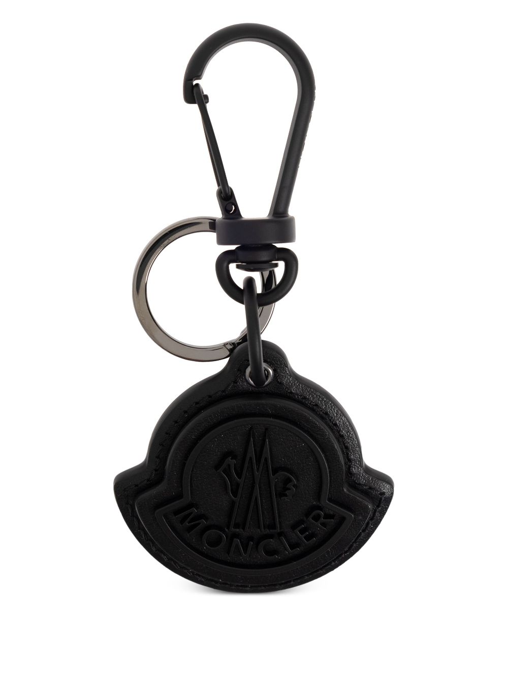 Moncler logo-embossed keyring - Black