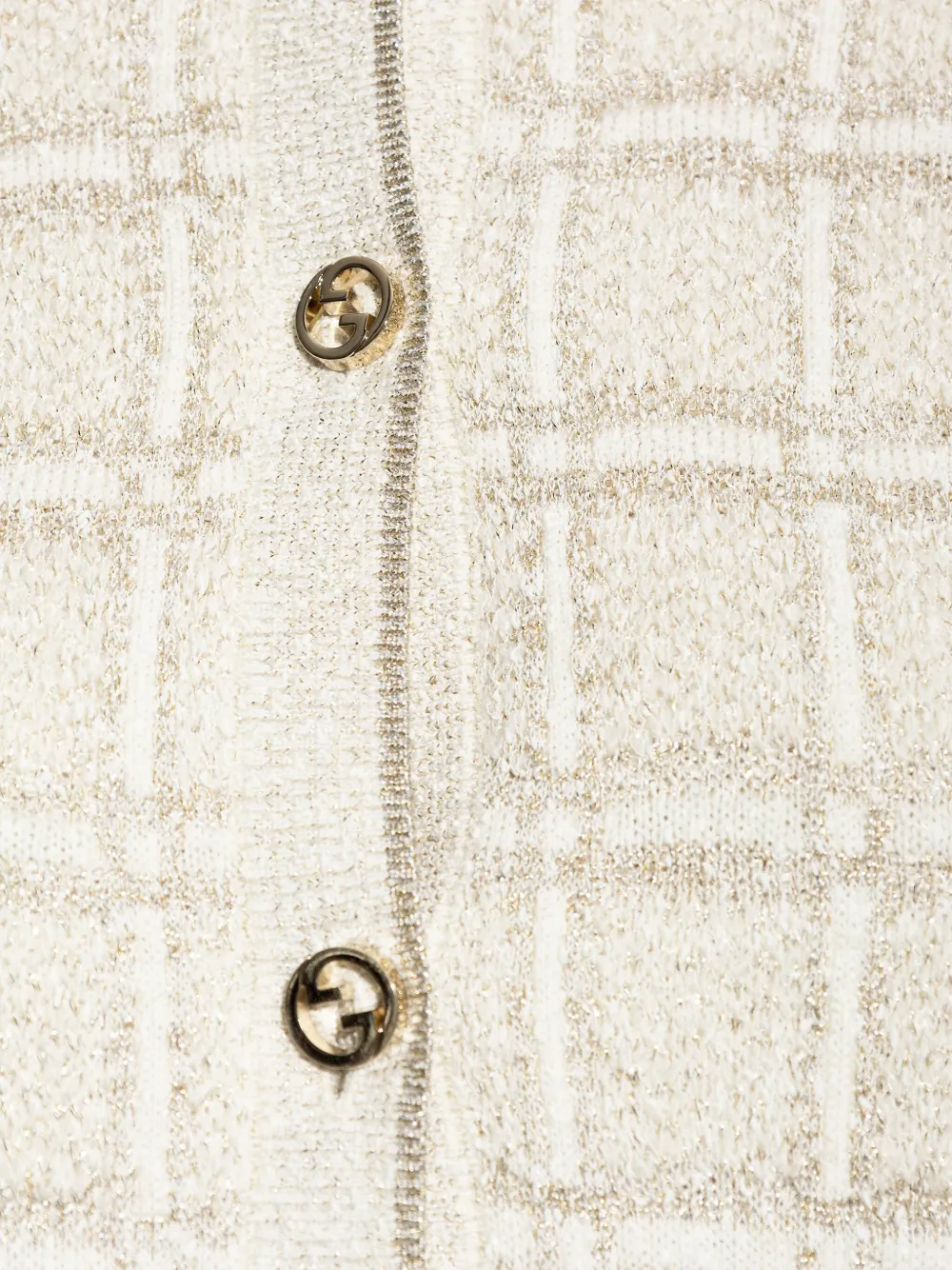 Gucci Lamé vest met jacquard-patroon Beige