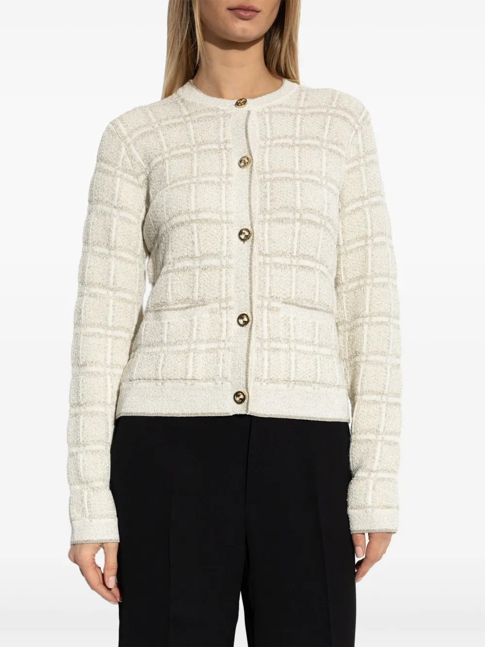Gucci Lamé vest met jacquard-patroon Beige
