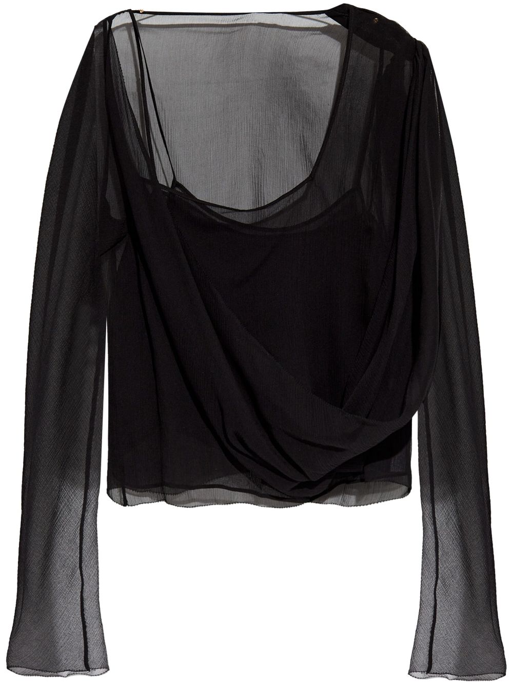 Cult Gaia Doorzichtige blouse Zwart