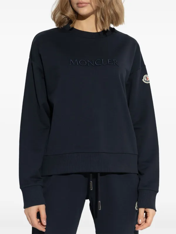 Moncler ロゴスウェットシャツ Moncler ロゴ スウェットシャツ | ブルー | FARFETCH JP