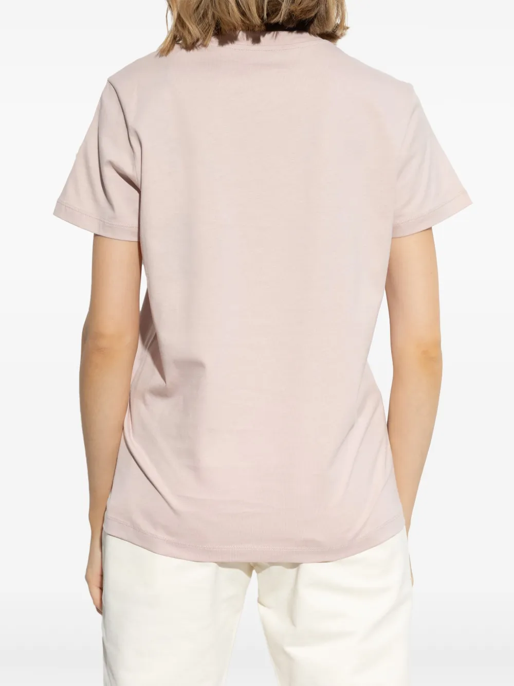 Moncler T-shirt met geborduurd logo Roze