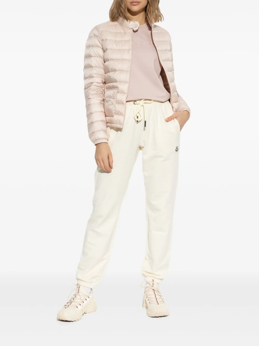 Moncler logo-embroidered T-shirt - Roze