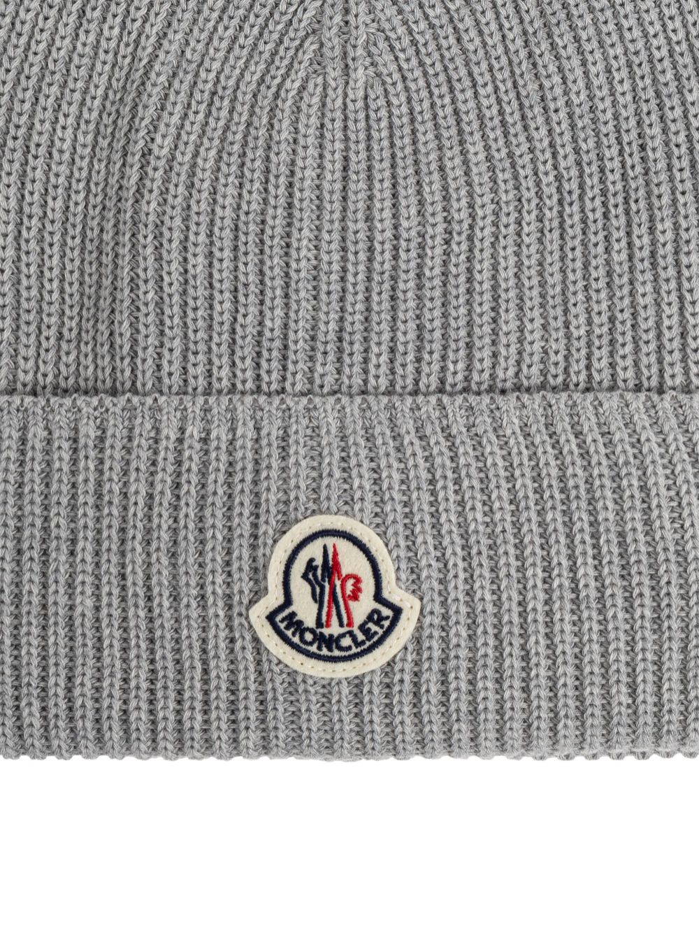 Moncler logo-patch beanie - Grijs