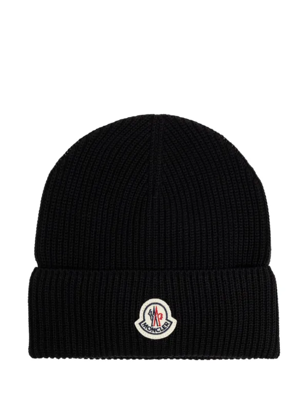 Moncler Cotton Beanie Black FARFETCH IN