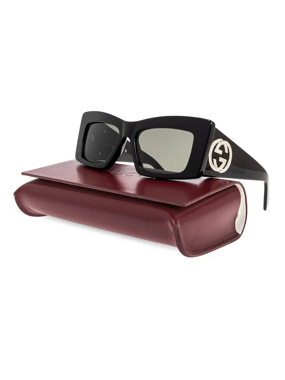 Gucci Eyewear Zonnebril met logoplakkaat Zwart