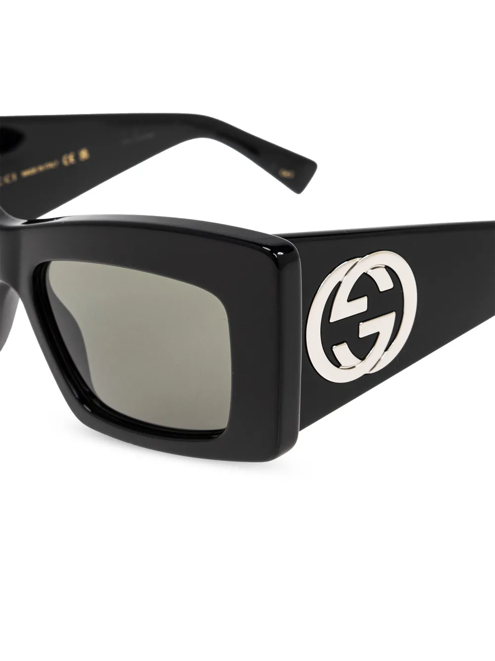 Gucci Eyewear logo-plaque sunglasses - Zwart