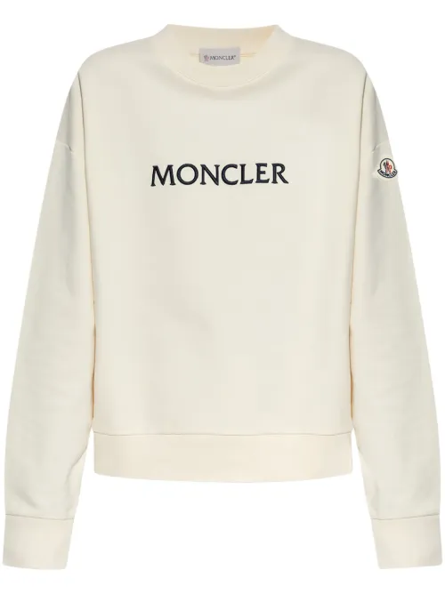 Sweat en coton à logo brodé - Moncler - Modalova