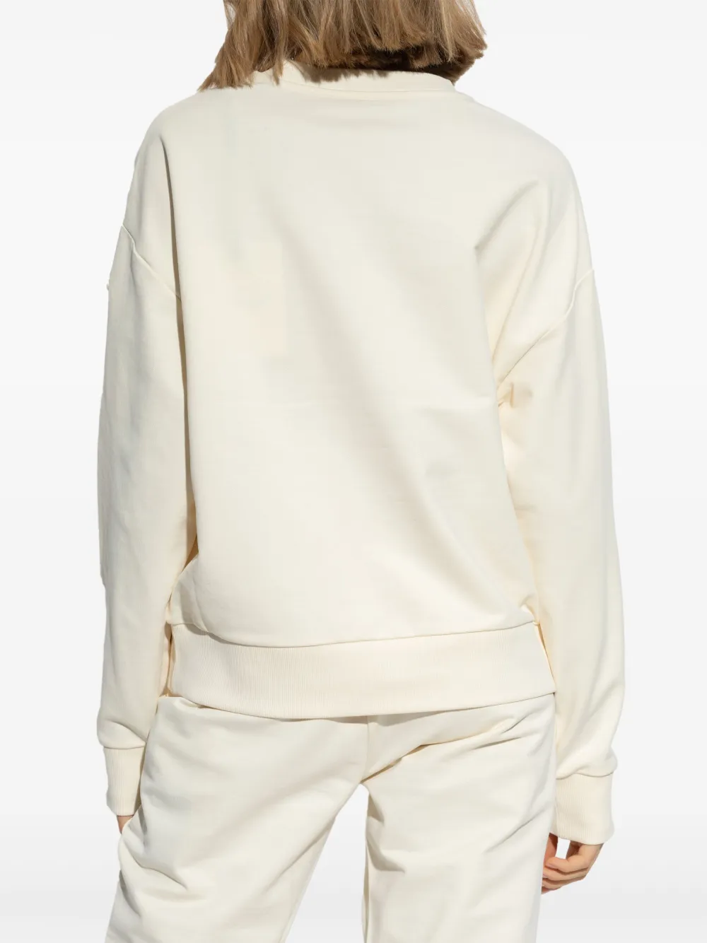 Moncler Sweater met geborduurd logo Beige