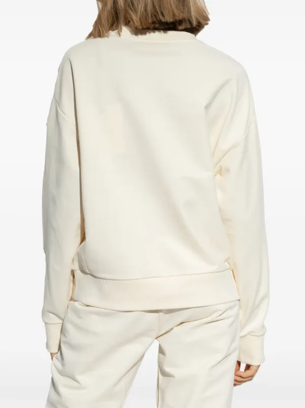 Moncler logo-embroidered Cotton Sweatshirt | Neutrals | FARFETCH