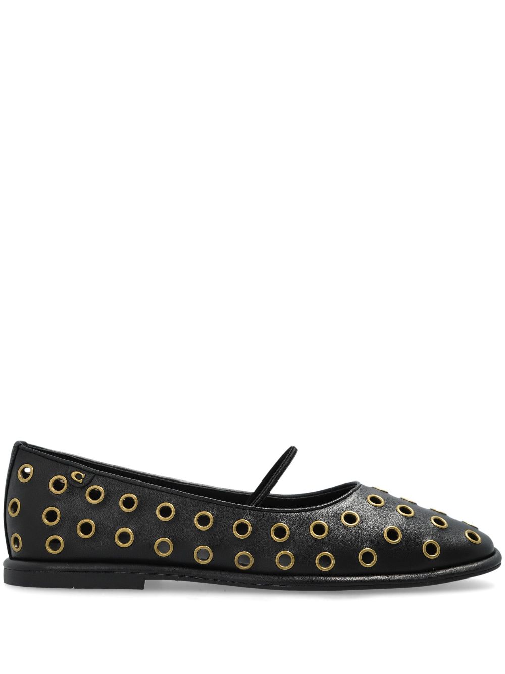 Coach eyelet-detailing ballerina shoes - Black