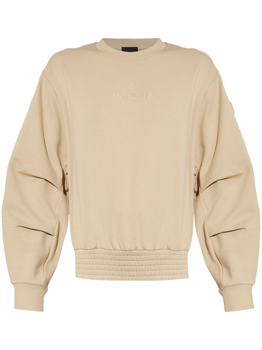 Moncler Sweater met geborduurd logo Beige