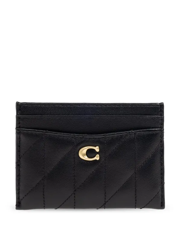 Coach Essential Leather Card Holder Black FARFETCH IN