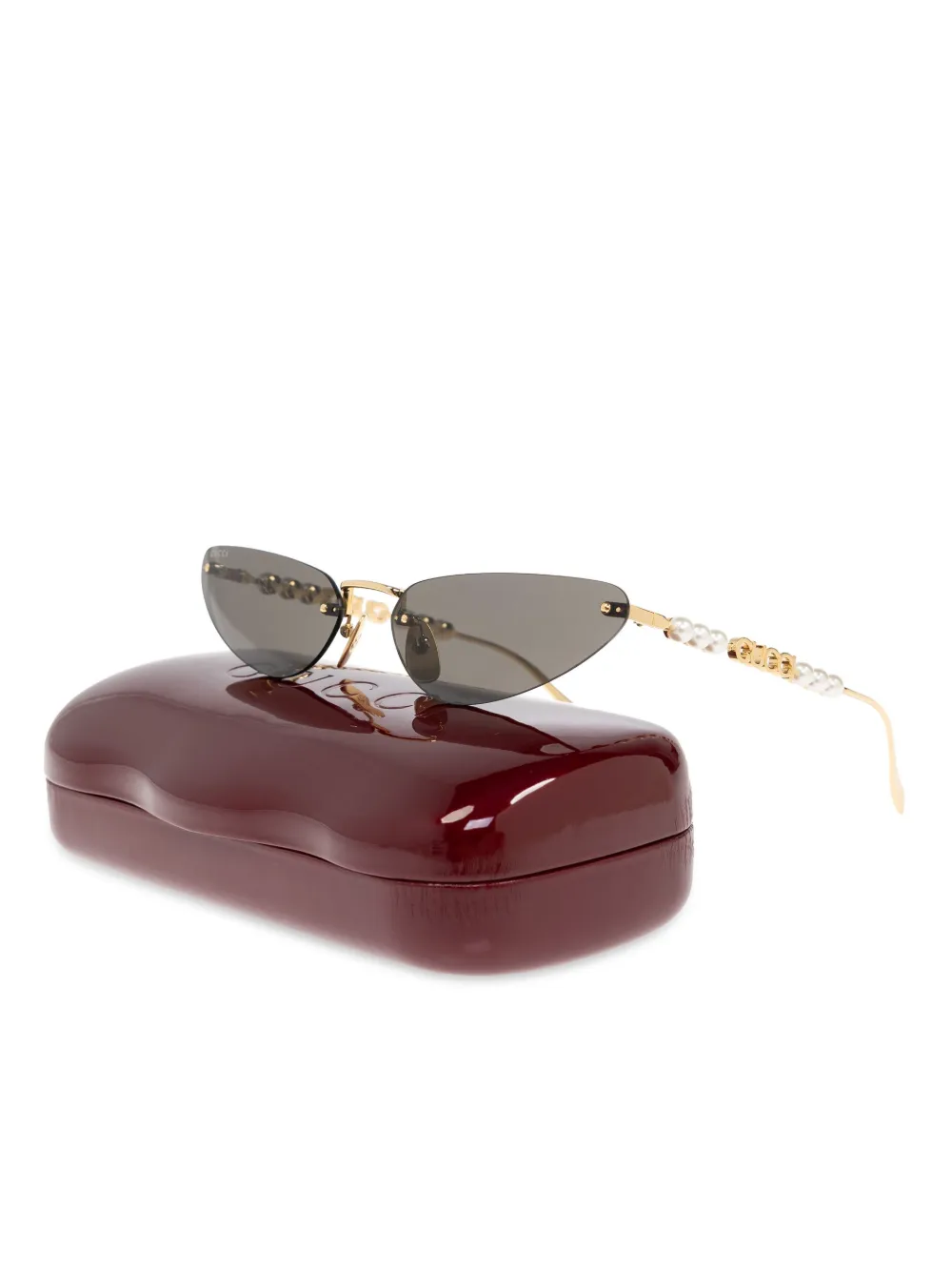Gucci Eyewear Zonnebril met cat-eye montuur Goud