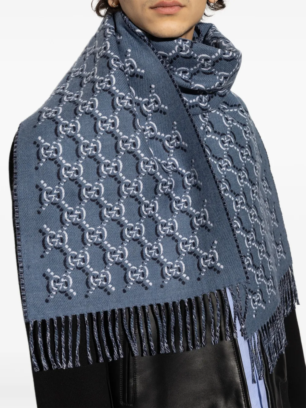 Gucci GG Shadow wollen sjaal Blauw