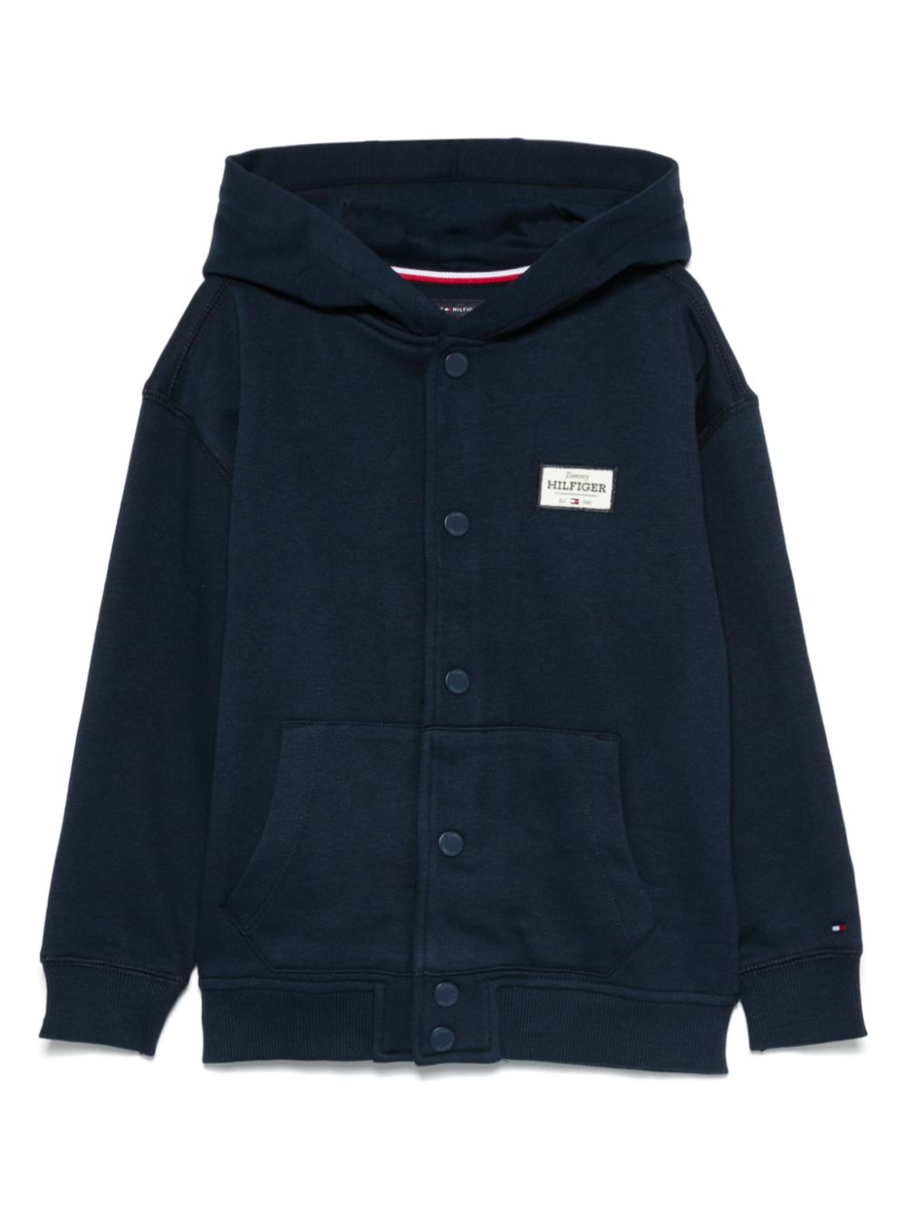 Tommy Hilfiger Junior logo-patch hoodie - Blue