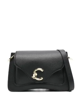 Discord Yohji Yamamoto Clasp Leather Shoulder Bag | Black | FARFETCH