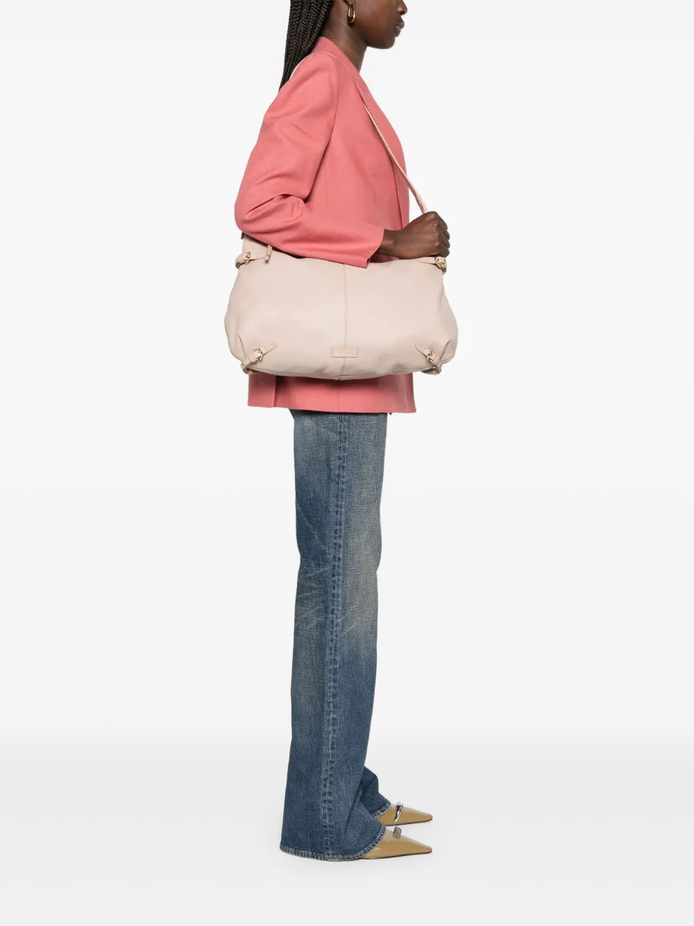 Coccinelle Abigail grote schoudertas - Beige