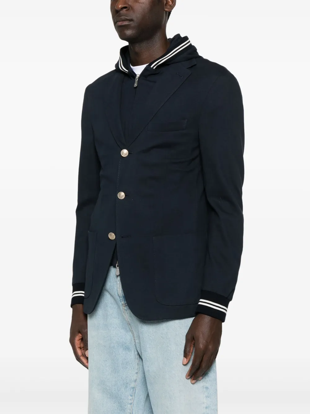 Eleventy Blazer met enkele rij knopen Blauw