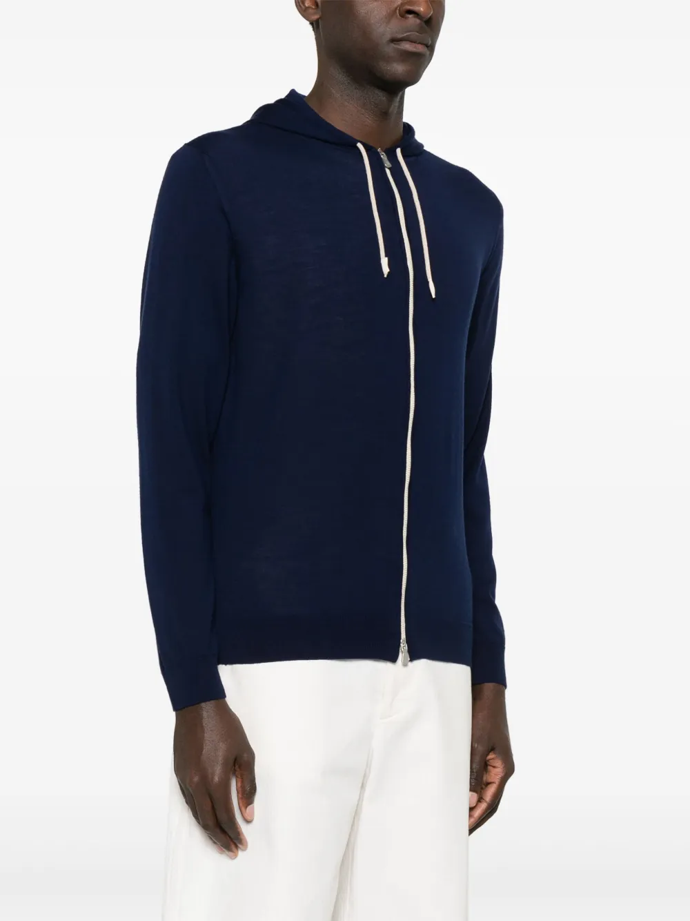 Shop Eleventy Wool Hoodie In Blue