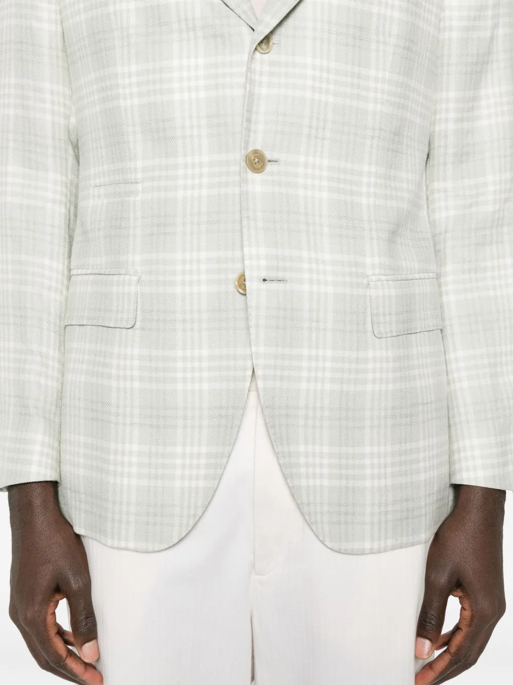 Eleventy Blazer met enkele rij knopen Groen