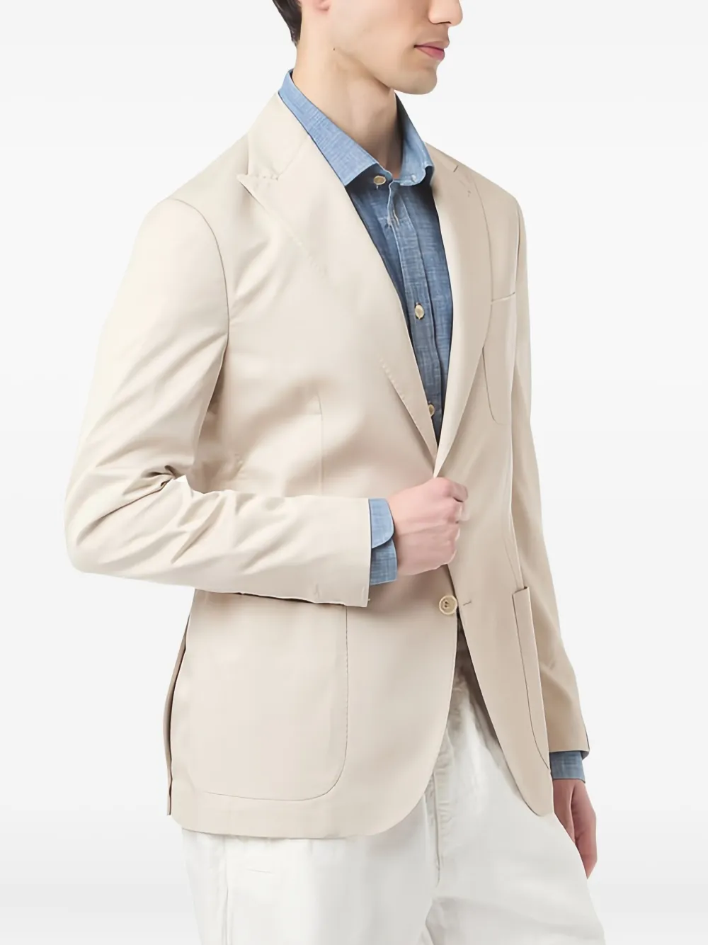 Eleventy Blazer met enkele rij knopen Beige
