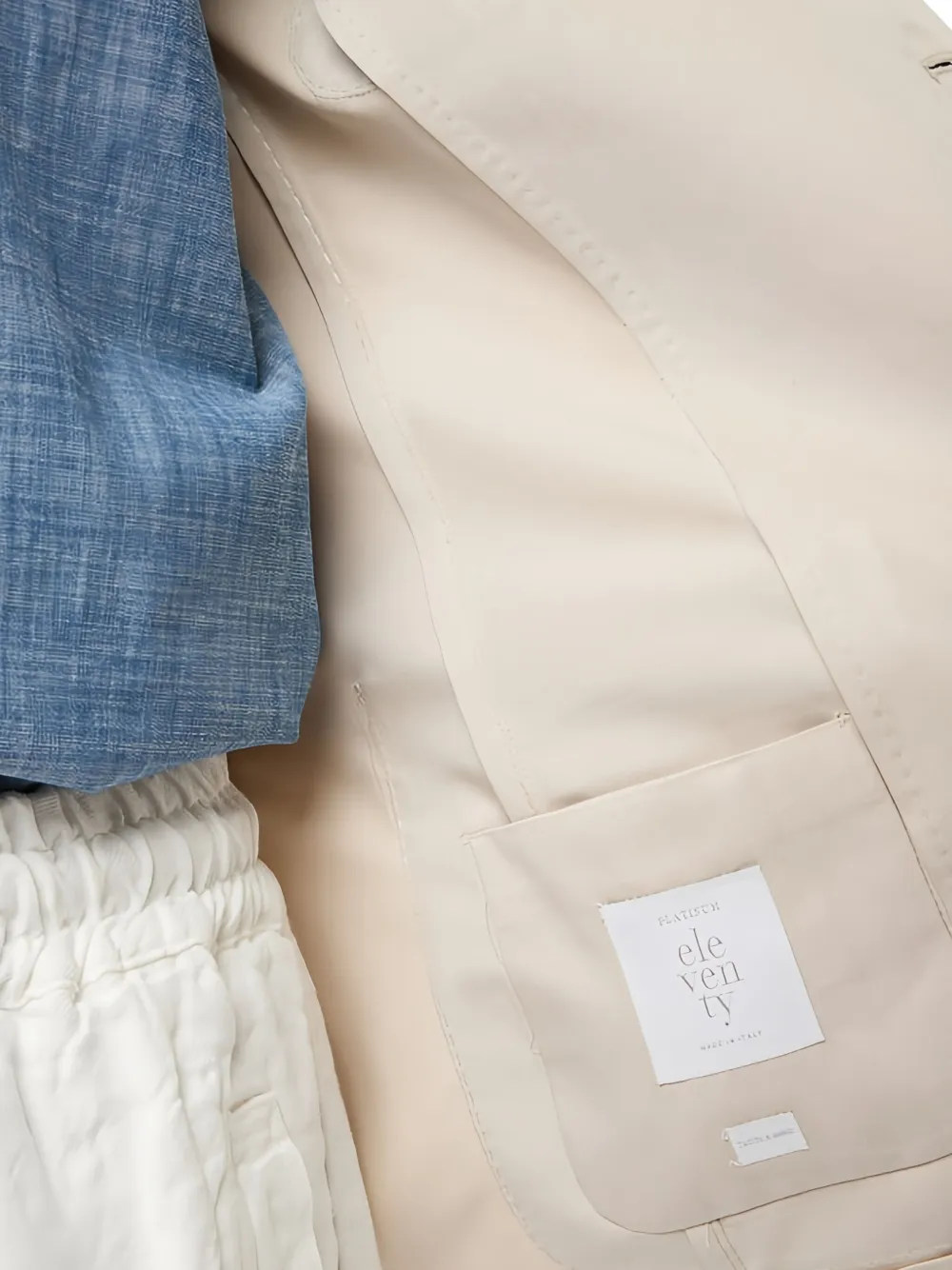 Eleventy Blazer met enkele rij knopen Beige